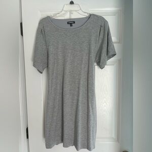 NWOT Express Gray Short Sleeve Lined Dress
